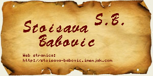 Stoisava Babović vizit kartica